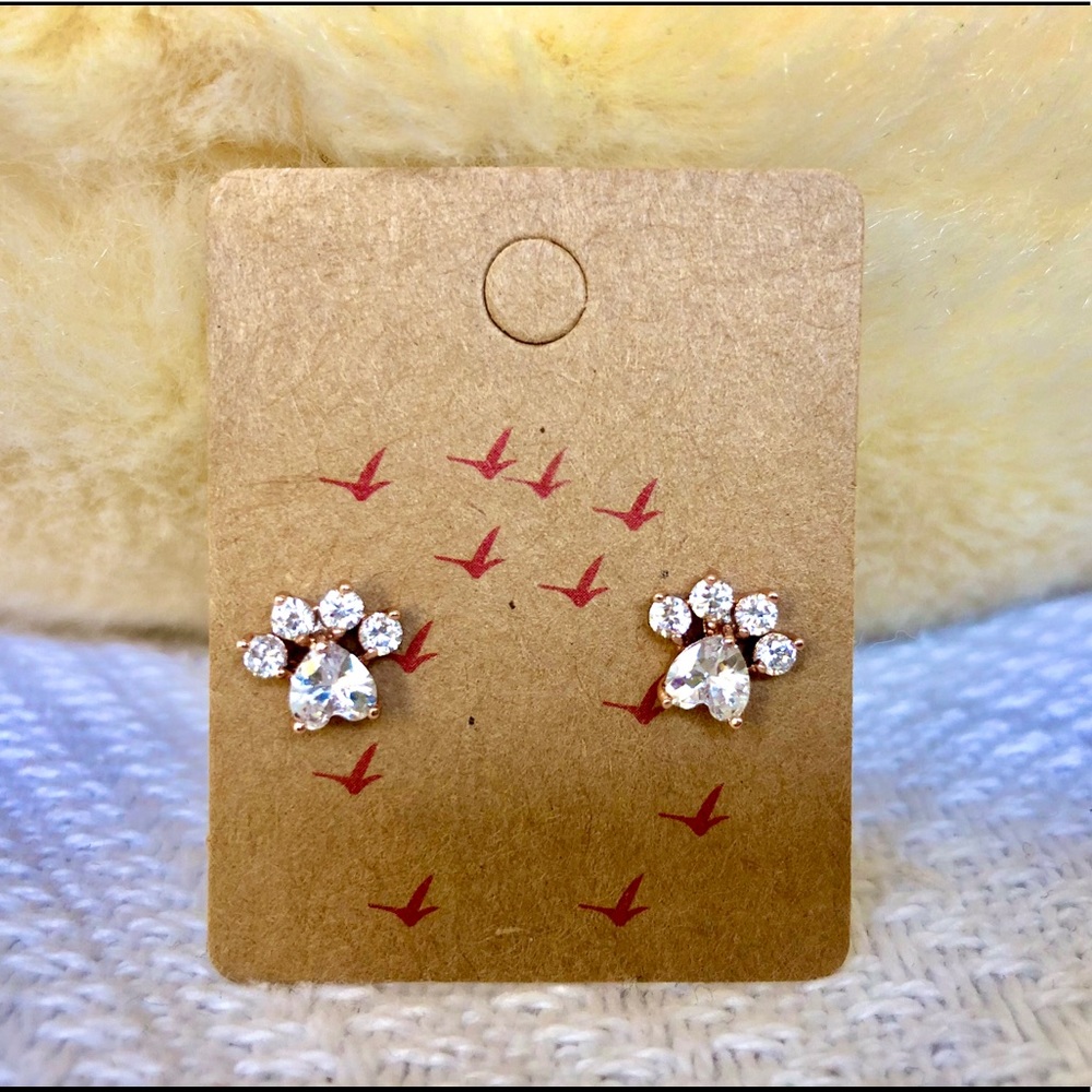 Zircon Paw Stud earrings